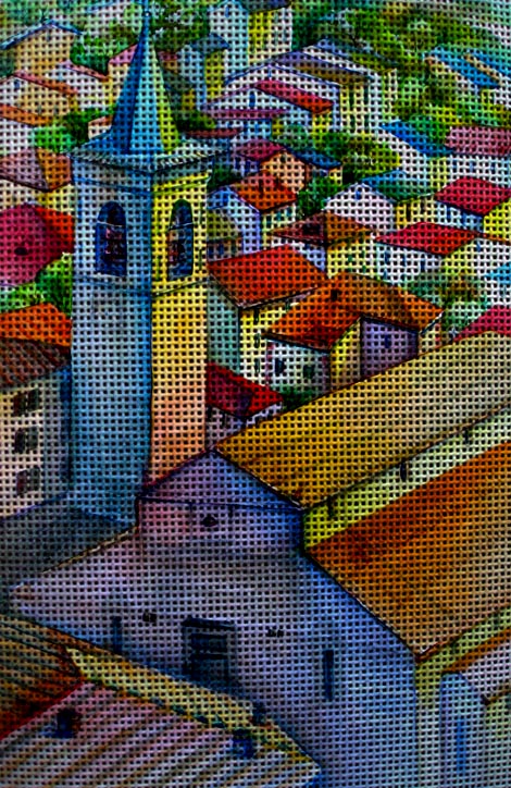 Needlepoint canvas 'Fiumalbo.Italy' by Hromuh Nataliya