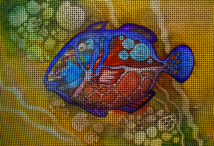 Needlepoint canvas 'Salt-water fish' by Hromuh Nataliya