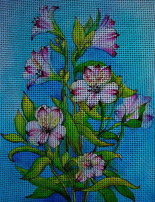 Needlepoint canvas 'White Lilies' by Hromuh Nataliya