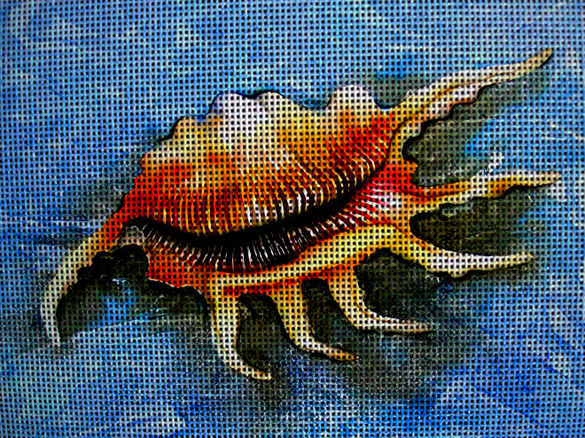 Needlepoint canvas 'Seashell Lambis Skorpius' by Hromuh Nataliya