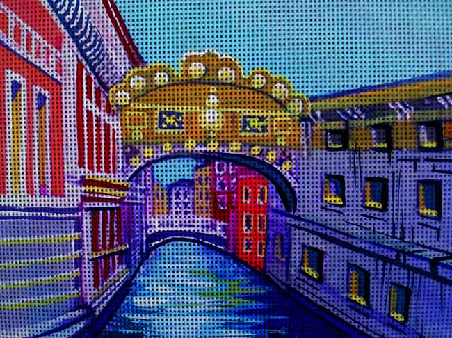 Needlepoint canvas 'Bridge of Sighs. Italy' by Hromuh Nataliya