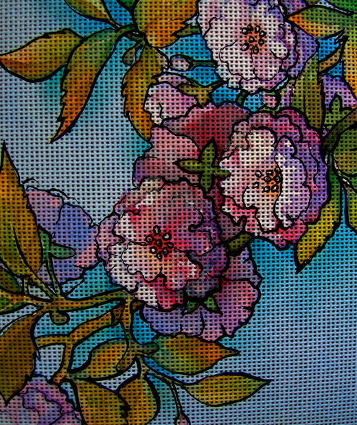 Needlepoint canvas 'Cherry tree Blossoming' by Hromuh Nataliya