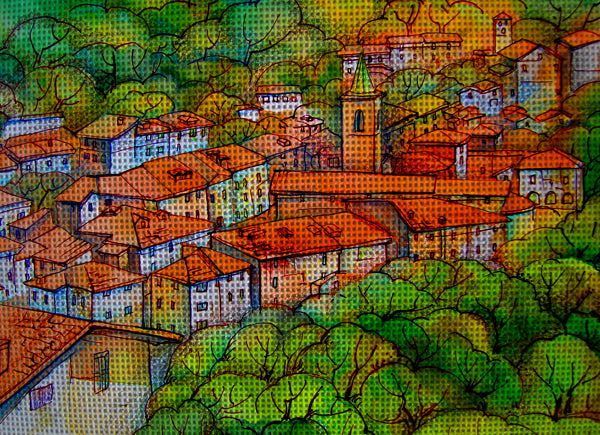 Needlepoint canvas 'In Fiumalbo. Italy' by Hromuh Nataliya