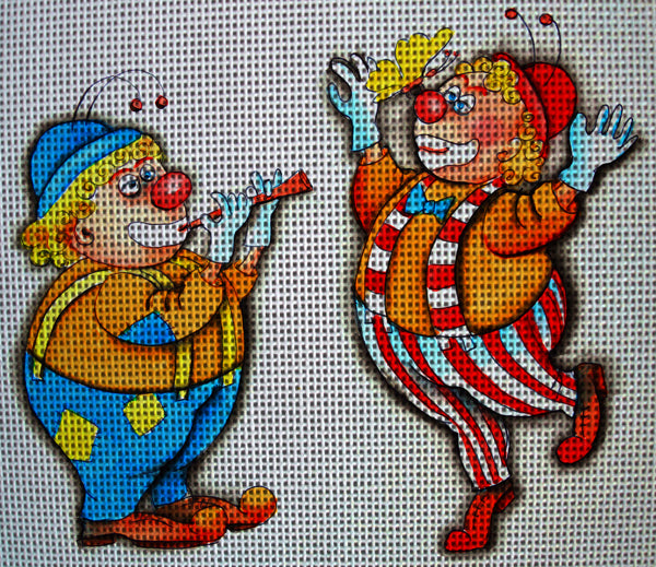 Needlepoint canvas 'Clowns.Butterfly's dancing' by Hromuh Nataliya