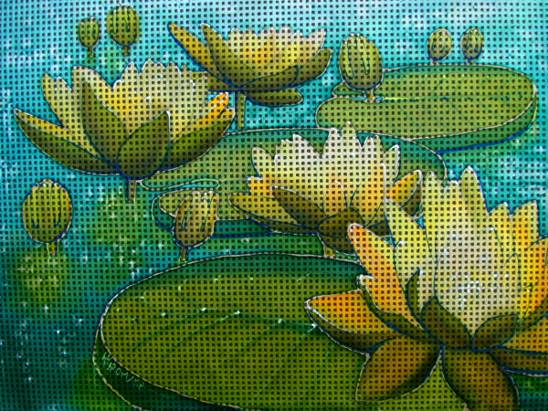 Needlepoint canvas 'Water Lilies' by Hromuh Nataliya