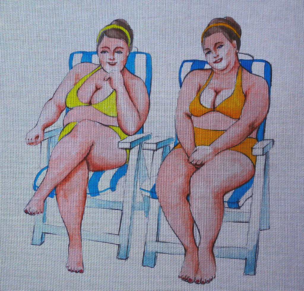 Needlepoint canvas 'Hot Plump Summer Ladies' by Hromuh Nataliya