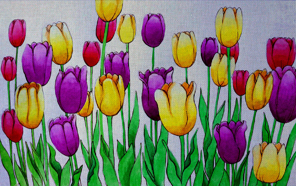 Needlepoint canvas 'Tulip's blossom.spring' by Hromuh Nataliya