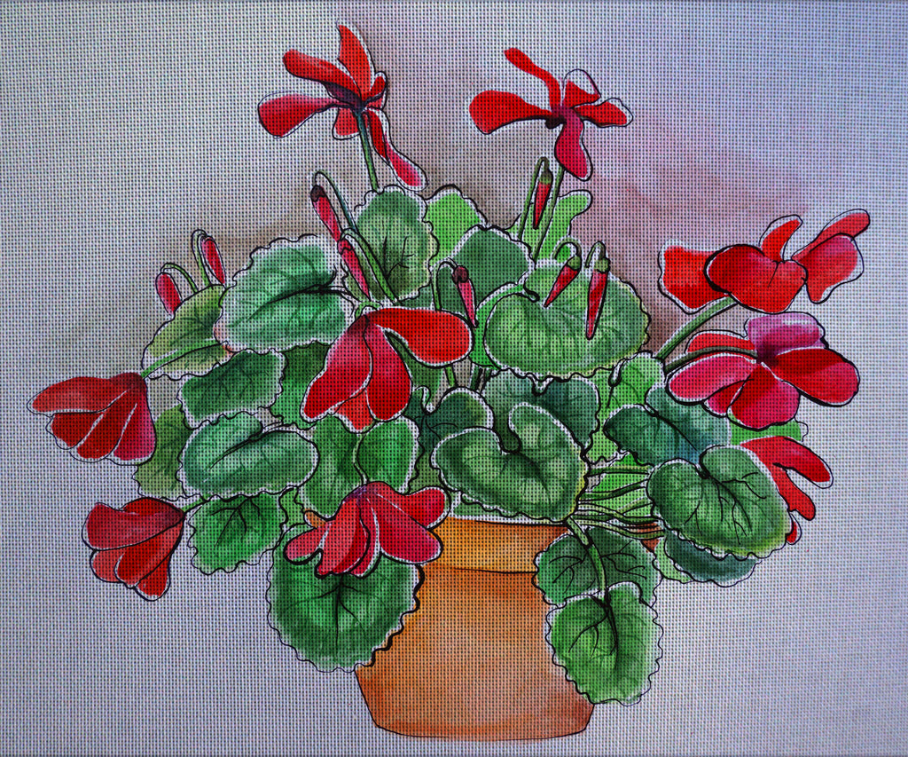 Needlepoint canvas 'Cyclamen' by Hromuh Nataliya