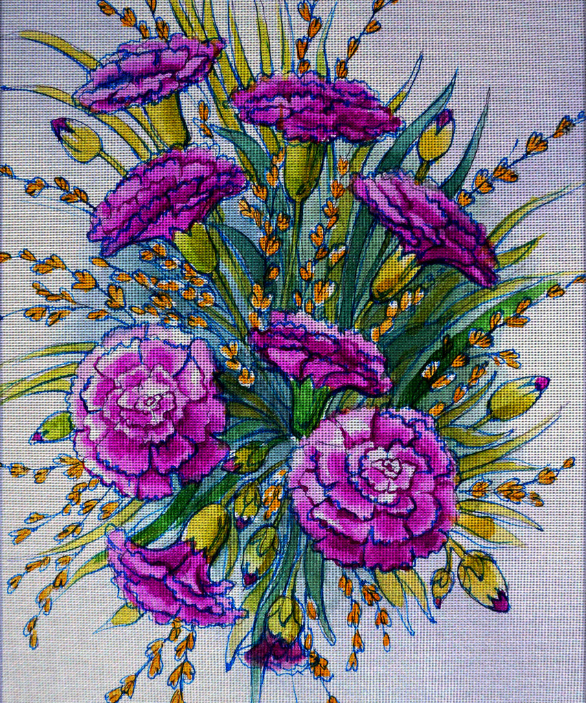 Needlepoint canvas 'Spring Dianthus' by Hromuh Nataliya