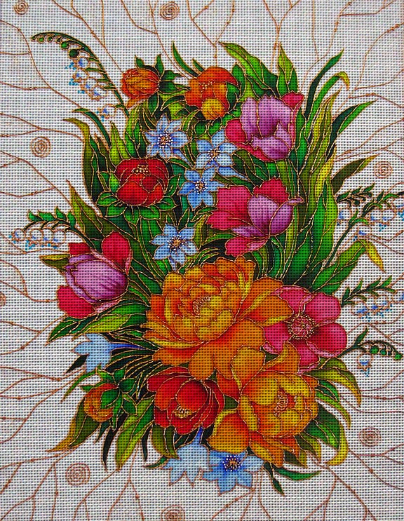 Needlepoint canvas 'Spring Posy' by Irina Vasilieva