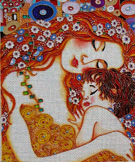 Needlepoint canvas 'Mommy and baby' by Irina Vasilieva