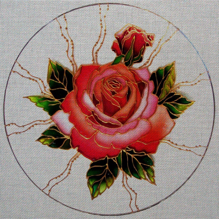 Needlepoint canvas 'Ornament Rose' by Irina Vasilieva