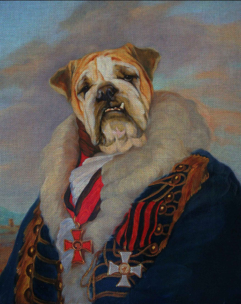 Needlepoint canvas 'English Bulldog Barney'