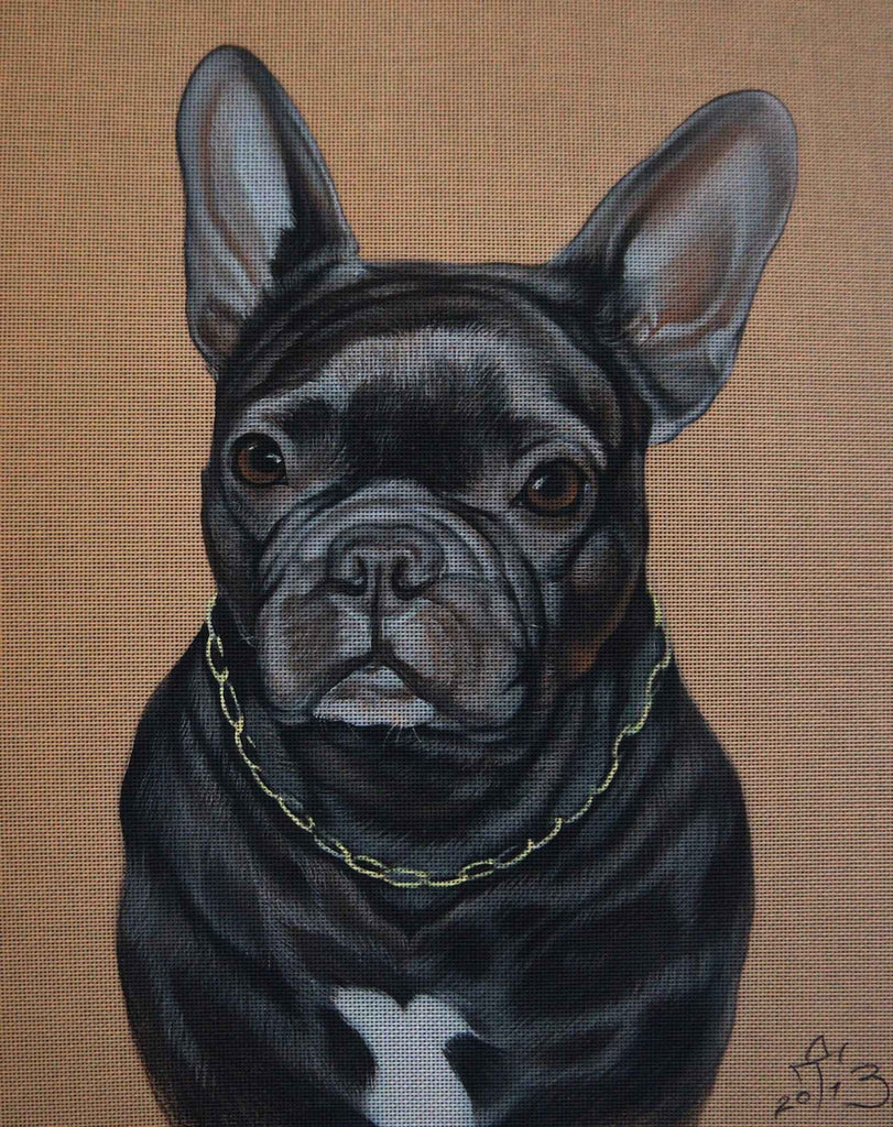 Needlepoint canvas 'French Bulldog Grey'