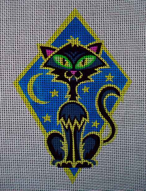 Needlepoint canvas 'Wild Halloween Cat' by Stitch Art