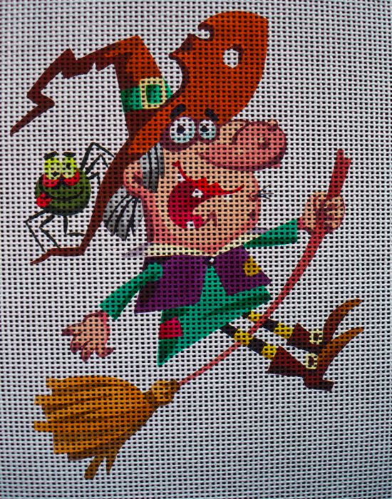 Needlepoint canvas 'Funny Halloween Witch' by Stitch Art