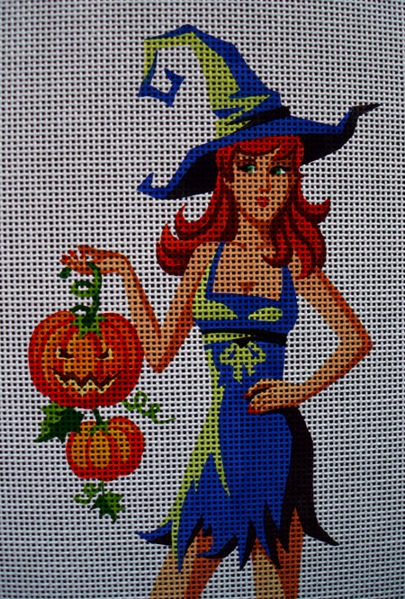 Needlepoint canvas 'Sexy Halloween witch' by Stitch Art