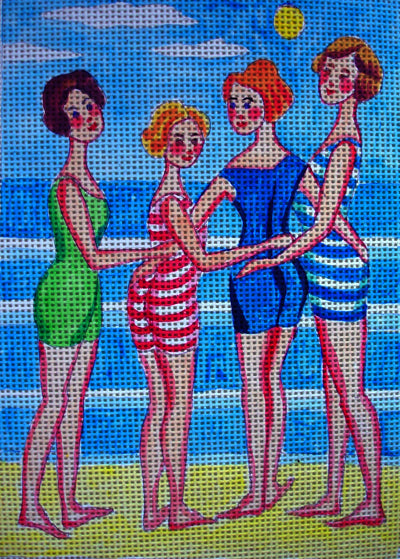 NeedlepointUS: Beach View Hand Painted Needlepoint Canvas, Needlepoint,  PLD181130