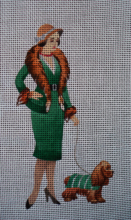 Needlepoint canvas 'Lady in Green' by Stitch Art