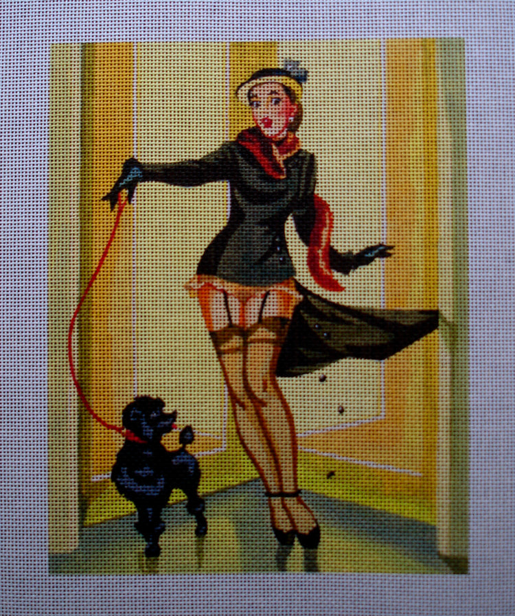 Needlepoint canvas 'Sexy Lady & Poodle' by Stitch Art