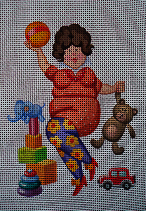 Needlepoint canvas 'Funny Plump Lady in a Play room' by Stitch Art