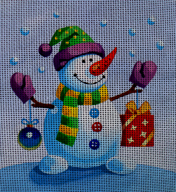 Needlepoint canvas 'Snowman with presents' by Stitch Art