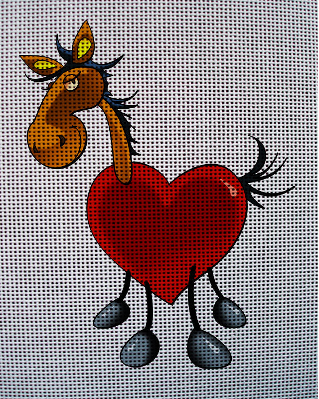 Needlepoint canvas 'Valentine Horse' by Stitch Art