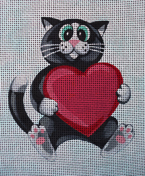 Needlepoint canvas 'Sweet Cat with Heart' by Stitch Art